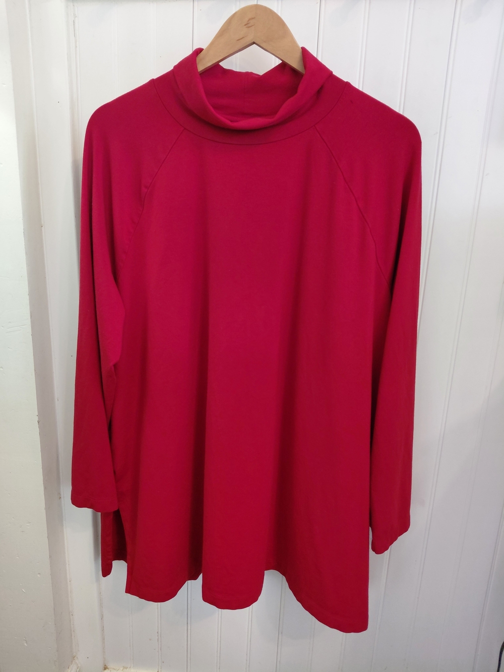 JJill Luxe Supima Everyday Turtleneck Tunic Red XL